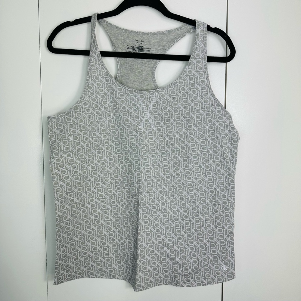 Calvin Klein muscle tees grey -white sizeL